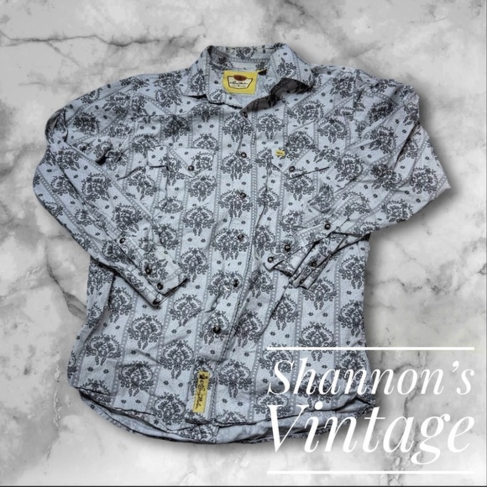 Larry Mahan Men’s Size Small Paisley Pearl Snap Western Shirt A39